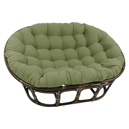 International Caravan 63 x 45 in. Rattan Double Papasan Chair with Twill Cushion, Sage 3304-TW-SG